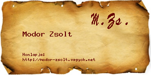 Modor Zsolt névjegykártya